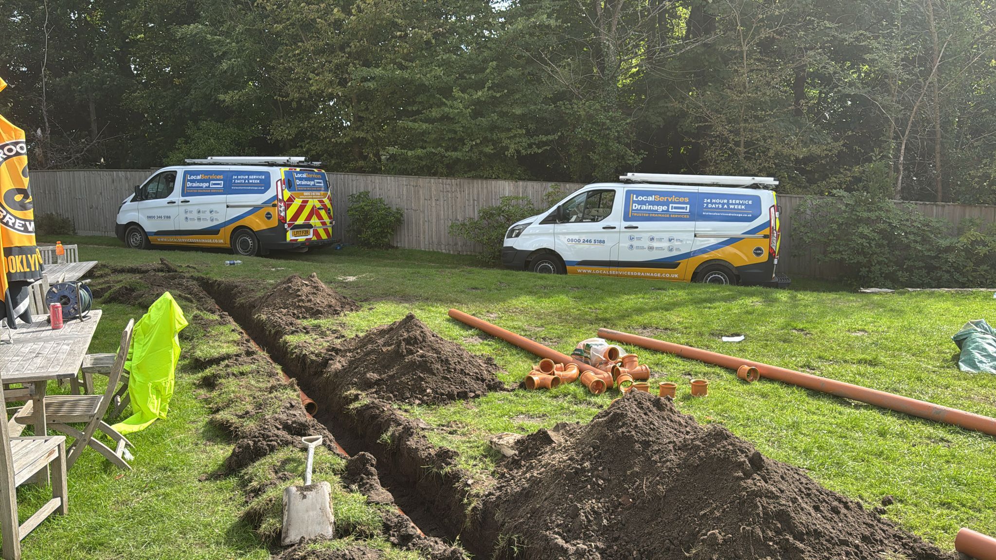 Local Services Drainage engineers on site