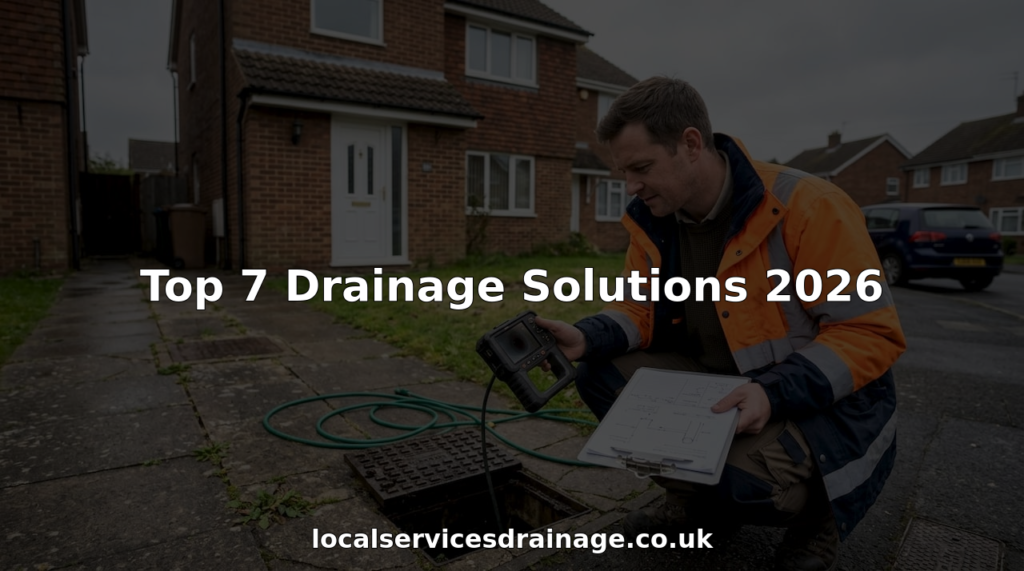 Drainage engineer inspects outdoor drain system